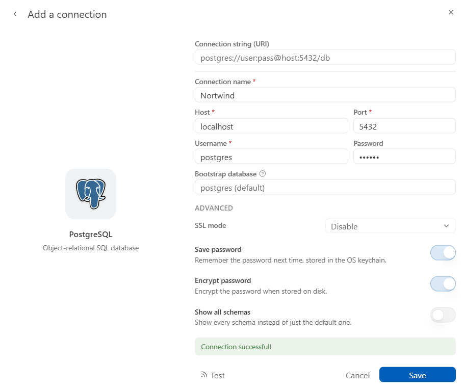 Test connection